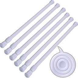 SIQUK 6 Pack Cupboard Bars Adjustable Spring Tension Rods White Refrigerator Bar Extendable Rod for DIY Projects, 12 to 20 Inches-image-10