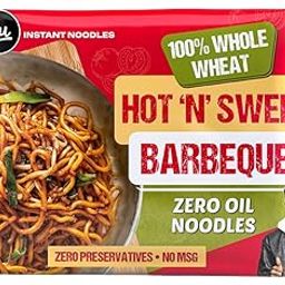 100% Whole Wheat Hot & Sweet Barbeque Instant Noodles - Zero Preservatives Zero Oil Zero Maida & Zero MSG - Atta Noodles Ready in 6 Mins - Veg - 70g- Yu-image-55