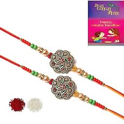 AR Eyewar Swastik Rakhi Pair Set For Brother And Sister For Brother And Sister, Set Of 2 Rakhi Combo Set-image-76