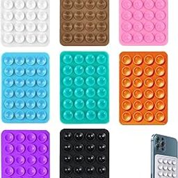 8 PCS Phone Suction Sticker, Suction Phone Case, Silicone Suction Phone Case, Phone Suction Holder Back of Phone Sticky Grip Multipurpose Suction Phone Case for Shower Mirror Car Selfies (8 Colors)-15