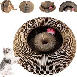 Kitty Kurlz Curls Cat Toy, Magic Organ Cat Scratching Board with Bell-Ball, Foldable Interactive Marlenes Kitten Curls Cat Scratchers for Indoor Cats-image-69
