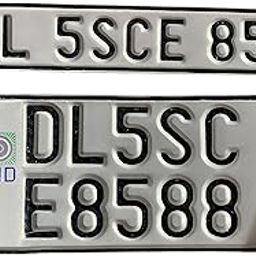 IND Bike Emboss Number Plate Set Front and Back Side no bar Code Non hsrp White Plates-34