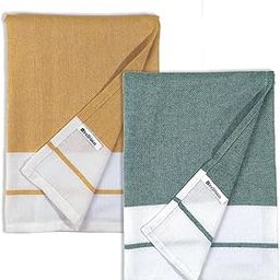 IndiHaus - Cotton Towels for Bath (140 x 70cm)| Absorbent | Large Size | Quick Dry Gym, Travel & Bath Towel (Forest Green & Happy Orange, Set of 2)-image-39