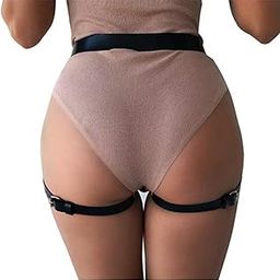 ™ Leather Body Harness Waist Belt Leg Garter Punk Gothic Suspenders Band S-image-68