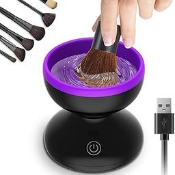 Electric Makeup Brush Cleaner, Make up Brush Clean Machine, Brush Cleaning Mat, Automatic Cosmetic Paint Brush Cleaner Spinner, Christmas Stocking Stuffers Gifts for Women Girlfriend Wife Mom Daughter-image-27