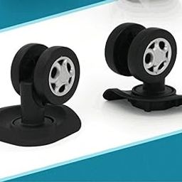 GH8 2pcs/Set Black Mute Connected Wheels for Replacement Luggage Wheels Wear Silent Draw bar Box DIY W130#-image-40