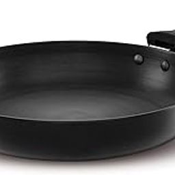 KENT Hard Anodised Frying Pan 24 Cm|1.8L|Non Reactive, Non Toxic, & Non Staining Food Grade Surface|3.25Mm Thick Base for Uniform Heating|Cool Touch Bakelite Handle|Induction Friendly, Black-11