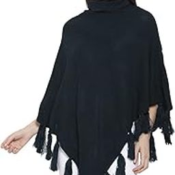 Style Quotient Women Teal Blue Poncho with Fringed Detail-image-7