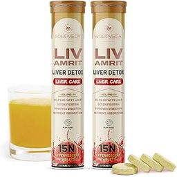 Goodveda Liver Detox Effervescent | 30 Tablets Fizzy Water with 8 Ayurvedic Herbs for Healthy Liver Function and Blood Sugar Regulation - Pack of 2-9