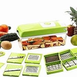 12 in 1 Multipurpose Chopper, Fruits & Vegetable Cutters, Grater Peeler Chopper, Unbreakable Food Grade Body, Easy Push to Clean Button Slicer Dicer, Chopper for Kitchen-26