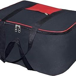 PAROWART Pack of 1 Non Woven Underbed Organizer With Large Capacity Storage Bag for Blankets, Woolen Clothes, Water Resistance Storage for Travel (Red-Black, 54 X 46 X 28 Cm) Rectangular-image-83