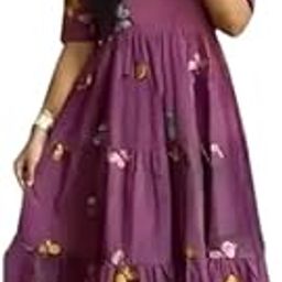 Midi Dress with Butterfly Print and Puff Sleeves-image-25