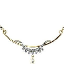 14k/18k BIS Hallmark Two Colour Gold and certified Diamond Mangalsutra for Women-image-21