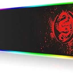 SPEED RGB Gaming Mouse Pad, Soft Glowing 14 LED Modes, Gaming Desk Keyboard Pad, Mouse Mat, Non-Slip Rubber Base - 78x30 cm - Red Dragon-26