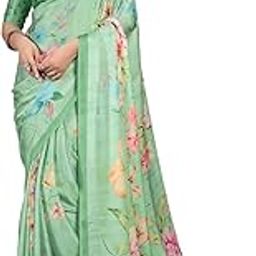 Women's Georgette Printed Saree With Unstitched Blouse Piece-image-56