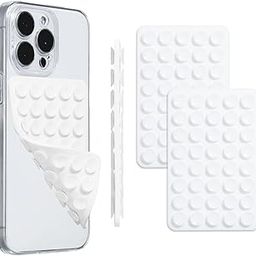 PEUKANU Silicone Phone Case Double Sided Suction Cup Mount Cell Phone Accessories Holder Phone Stand for Selfies Leave no Trace Washable (2PCS White)-5