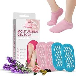 Silicon Socks Heel for Crack, Spa Gel Socks for Women and Men, Feet Protector Crack Heel Repair Socks with Moisturizing Natural Oil and Vitamin E Repair Cracked Feet & Soften Skin (Baby Pink) 1 Pair-image-29