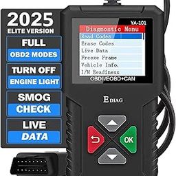 EDIAG OBD2 Scanner YA-101 Enhanced OBDII Diagnostic Scan Tool Automotive Code Reader Checks Engine Light,O2 Sensor and EVAP Systems, On-Board Monitor Test(Mode 6)-Lifetime Free Update-24