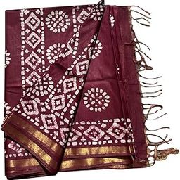 Women's Batik Print Semi Silk Saree With Runnig Blouse Piece-picture-33