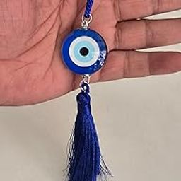 Handcrafted Evil Eye Hanging Protective Home Decor with Blue Nazar Beads, Evil Eye Hanging for Car and Home Enterence, Fengshui Item for Positive Energy Wall Hanging (Round Evil Eye)-image-41