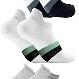 Men's Poly Viscose Ankle Socks - Comfortable, Durable & Stylish Design for Everyday Wear in Black, White, and Grey Colors with Contrasting Stripes (PACK OF 3)-3