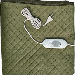 Tapish Electric Blanket Ultrasonic Fabric - Single Bed Warmer - Shock Proof (5 Years Warranty on Remote, Ultrasonic Velvet Fabric, Green, 30x60 inches, Reversible)-image-94