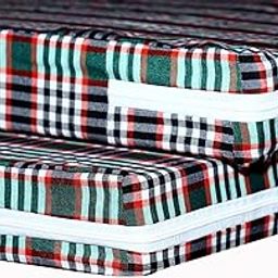 Fairy Down Cotton 300 TC Mattress Cover/Protector with Zip/Chain for Queen Size Bed Color: Green Check | Size: 84 * 60 * 6 Inches (7 * 5 Feet)-26