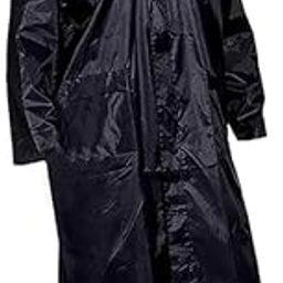 Long Size Waterproof Rain Coat With Adjustable Hood Bike Rain Jacket With Storage Bag For Men (4XL, Black)-image-1