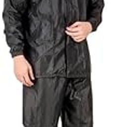 Men's I Boy's Raincoat with Adjustable Hood |Rainsuit semi Nylon Jacket & Pant with Carrying Pouch-image-16