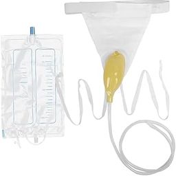 TOCINGO Silicone Urine Collector with Wearable Washable Urinal Collector Bag Men Elderly Bladder Control Devices with Urine Catheter Bags (Men White-1000ml)-image-81