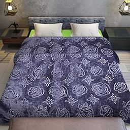 HANUMANT Mink Floral Embossed Super Soft Heavy Bed Velvet for Winter Blanket Quilt (Gray, Single Bed)| TC - 250-image-36