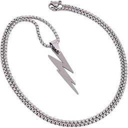 Men's The Thunder Pendant Necklace For Casual Wear | Metallic Silver Colour | Alloy Material | Lobster Clasp Closure | Metallic Pendant Necklace | Fashion Necklace For Man & Boys-image-10