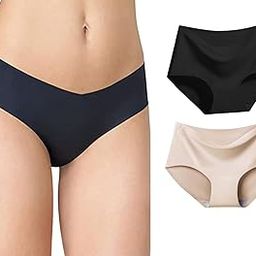 Women's Seamless Panties for Girls No Show V Shape Skin Blue Black Pink Ice Silk Panty for Women Combo Underwear Pack of 2-image-54