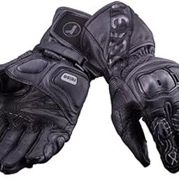 Reise - Rhodes Riding Gloves | High Grip Full Gauntlet Leather Gloves | Impact Protection on Knuckles, Palms & Fingers | Superior Abrasion Resistance | Touch-Screen Friendly - Black Color (L)-image-4