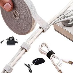 BENTOSA 5 Meter Cable Wire Management Velcro Tape for Cable Ties Cord organizer Self Gripping One Sided Hook and Loop Double-Sided Cable Strap Rope Holder Mosquito net Mounting Tape For PC, TV, Desk, WFH Accessories Ties Wall Hanging-27