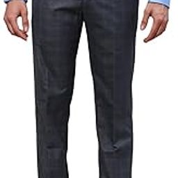 Men's Polyviscose Blend Solid Pattern Smart Fit Flat Front Formal Trouser-2