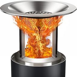 Heat Deflector for Solo Stove Mesa 5" Fire Pit, Maximizes Heat Radius & Redirects Warmth, 304 Stainless Steel with 3 Detachable Legs for Solo Stove Mesa Accessories, 7.5 "(D) x 5.5"(H)-image-17