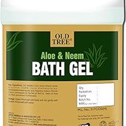 Old Tree Neem & Aloe Vera Body Wash Gel 5L - Refill Bath Gel Kit for Hotel Amenities, Guest House, Hospital, Marriage Hall - Moisturizing Shower Gel for Dry Skin-55