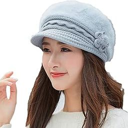 Winter Woolen Visor Fashionable Cap for Women Girls (40_58, Free Size)-image-39