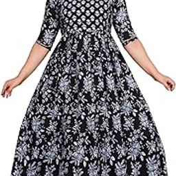 Women's Cotton Printed Maternity Feeding Kurti with Zipper Maternity Gown for Women Feeding Dress (New Black 2,3XL)-image-120