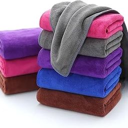 ALOUD CREATIONS Microfiber Cleaning Cloths for Home Kitchen Car Bike | 4pcs 40x60cm 400 GSM | Ultra Soft Highly Absorbent Reusable Cleaning Wash Cloth for Glass, Dish, Steel, Window-image-97