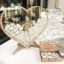 Heart Shaped Wedding Guest Book Drop Box Frame Party Decoration 80 Hearts | Wood and Plastic | 1 Piece Heart Frame1 Piece Stand1 Piece Heart-image-71