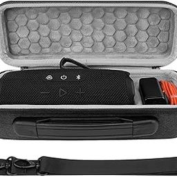 Geekria Shield Speaker Case Compatible with JBL Flip 7/6/5 Replacement Hard Shell Portable Protective Carrying Bag with Cable Storage, Keychain Hook, Travel Shoulder Strap (Dark Grey)-image-67
