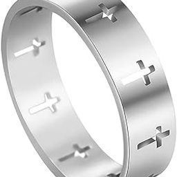 Club Bollywood®Stainless Steel Hollow Cross Finger Ring Couple Ring Clic Silver 17Mm|Jewelry & Watches | Fashion Jewelry | Rings|1 Piece Cross Symbol Ring-image-44