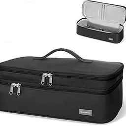 MAYCREATE® Travel Carrying Case for Dyson Airwrap Brush Hair Dryer Shark Flexstyle Double-Layer Hair Accessories Tools Storage Bag for Revlon Hairdryer Styler Organizer, Black(Bag Only)-28