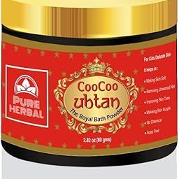 Anti Tanning, Bath Powder - Pure Herbal CooCoo Ubtan (The Royal Bath Powder) for for Kids Upto 10 Years Both Boys and Girls 90 Grams-image-1