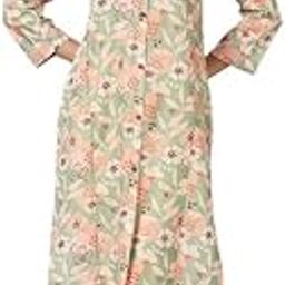 by Naidu Hall Women’s Cotton Printed Straight Kurti Long Sleeve Front Open Kurta for Casual Office Wear-image-7