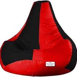 RnS Rest 'n' Sleep - Bean Bag Filled with Beans for Living Room, Bed Room for Relaxing (4XL, Black/Red)-image-24