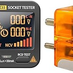 Robodo Rcd Socket Tester, Large Lcd With Live Voltage And Leakage Voltage Display, Automatic Earth Neutral Line Wire Check Wall Plug Voltage And Leakage Tester, 230Vac - Multicolor-10