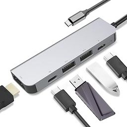CARECASE Type C 5 in 1 Multiport Adapter USB 3.1 to 2xUSB 3.0+2xPD+1x4K HDMI Adapter (5 in 1 Adapter)(ABC)(k)-6